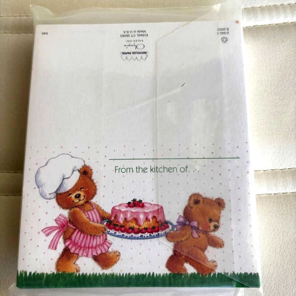 Vintage Olympia Recipe Cards Lot 100+ Fold Over Teddy Bear Kitchen 2 Designs